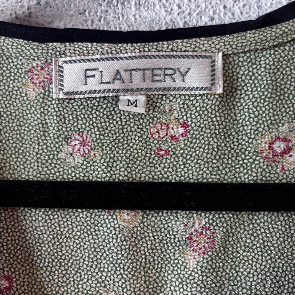 Flattered Green and Dark Blue Floral Midi Dress - Picture 5 of 11